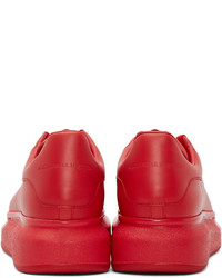 Baskets basses en cuir rouges Alexander McQueen