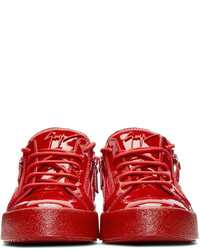 Baskets basses en cuir rouges Giuseppe Zanotti