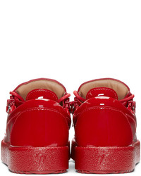 Baskets basses en cuir rouges Giuseppe Zanotti