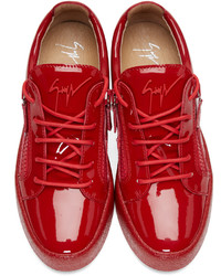 Baskets basses en cuir rouges Giuseppe Zanotti