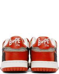 Baskets basses en cuir rouges BAPE