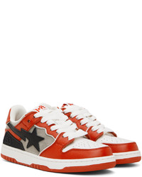 Baskets basses en cuir rouges BAPE