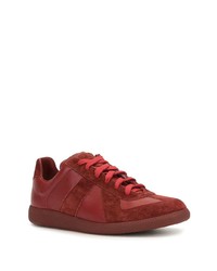 Baskets basses en cuir rouges Maison Margiela