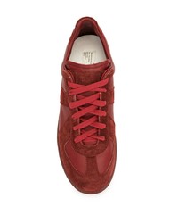 Baskets basses en cuir rouges Maison Margiela