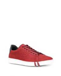 Baskets basses en cuir rouges Bally