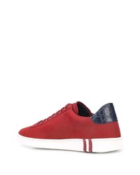 Baskets basses en cuir rouges Bally