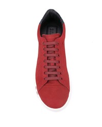 Baskets basses en cuir rouges Bally