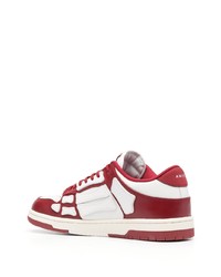 Baskets basses en cuir rouges Amiri