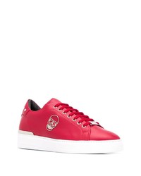 Baskets basses en cuir rouges Philipp Plein