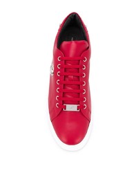 Baskets basses en cuir rouges Philipp Plein