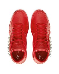 Baskets basses en cuir rouges Giuseppe Zanotti