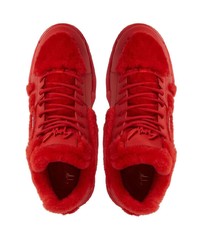 Baskets basses en cuir rouges Giuseppe Zanotti