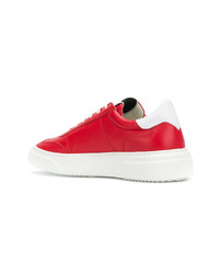 Baskets basses en cuir rouges Philippe Model