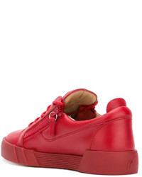 Baskets basses en cuir rouges Giuseppe Zanotti Design