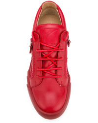 Baskets basses en cuir rouges Giuseppe Zanotti Design