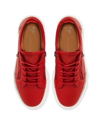 Baskets basses en cuir rouges Giuseppe Zanotti