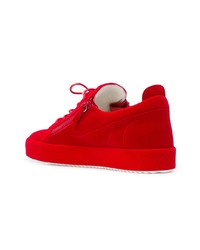 Baskets basses en cuir rouges Giuseppe Zanotti Design