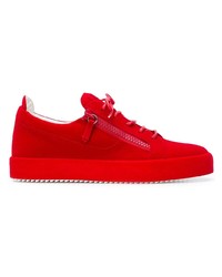 Baskets basses en cuir rouges Giuseppe Zanotti Design