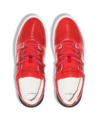 Baskets basses en cuir rouges Givenchy