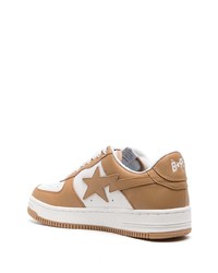 Baskets basses en cuir tabac A Bathing Ape