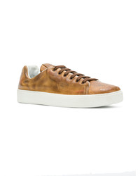 Baskets basses en cuir tabac Premiata