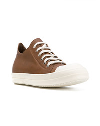 Baskets basses en cuir tabac Rick Owens