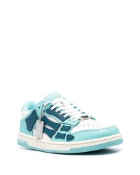 Baskets basses en cuir turquoise Amiri