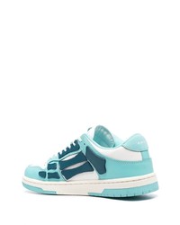 Baskets basses en cuir turquoise Amiri