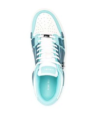 Baskets basses en cuir turquoise Amiri