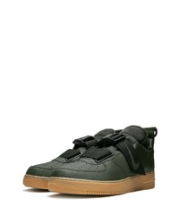 Baskets basses en cuir vert foncé Nike