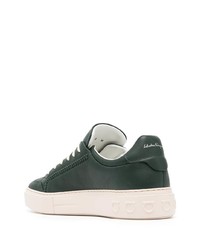 Baskets basses en cuir vert foncé Salvatore Ferragamo