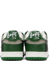 Baskets basses en cuir vert foncé BAPE