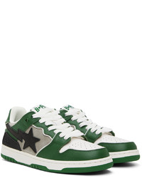 Baskets basses en cuir vert foncé BAPE