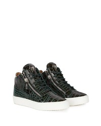 Baskets basses en cuir vert foncé Giuseppe Zanotti