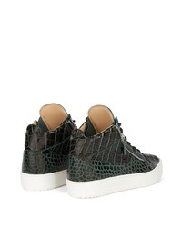 Baskets basses en cuir vert foncé Giuseppe Zanotti