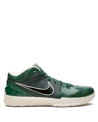 Baskets basses en cuir vert foncé Nike