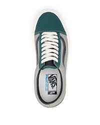 Baskets basses en cuir vert foncé Vans