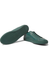 Baskets basses en cuir vert foncé Common Projects