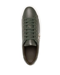 Baskets basses en cuir vert foncé Philipp Plein