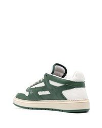 Baskets basses en cuir vert foncé Represent