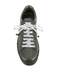 Baskets basses en cuir vert foncé Philipp Plein