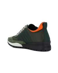 Baskets basses en cuir vert foncé DSQUARED2