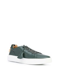 Baskets basses en cuir vert foncé Buscemi