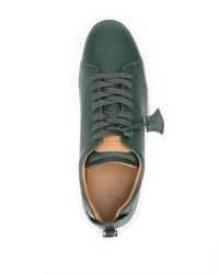 Baskets basses en cuir vert foncé Buscemi