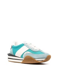 Baskets basses en cuir vert menthe Tom Ford