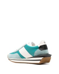 Baskets basses en cuir vert menthe Tom Ford