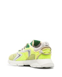 Baskets basses en cuir vert menthe Lacoste