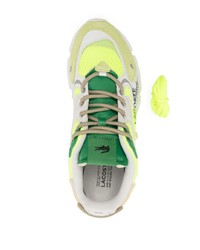 Baskets basses en cuir vert menthe Lacoste