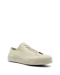 Baskets basses en cuir vert menthe Jil Sander