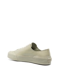 Baskets basses en cuir vert menthe Jil Sander